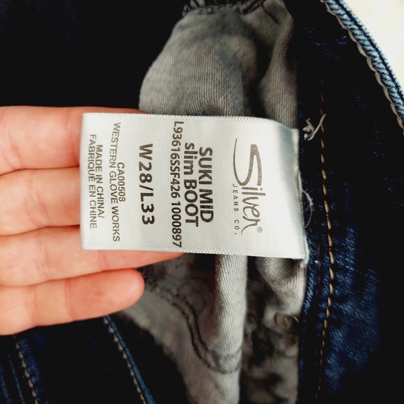 Silver Jeans Suki Mid Slim Boot Blue Casual Denim Jeans P2410 - Picture 9 of 11